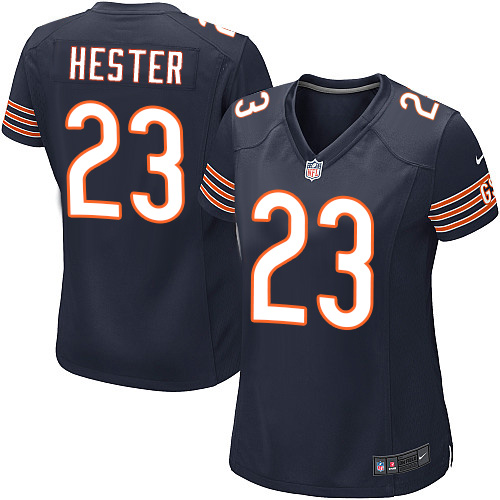 Women's Game Devin Hester Nike Jersey Navy Blue Home - #23 NFL Chicago Bears